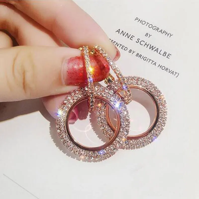 New Fashion Rhinestone Round Geometric Drop Earrings For Women Jewelry Silver Gold Rose Color Handmade Statement Earrings YY684
New Fashion Rhinestone Round Geometric Drop Earrings For Women Jewelry Silver Gold Rose Color Handmade Statement Earrings YY684