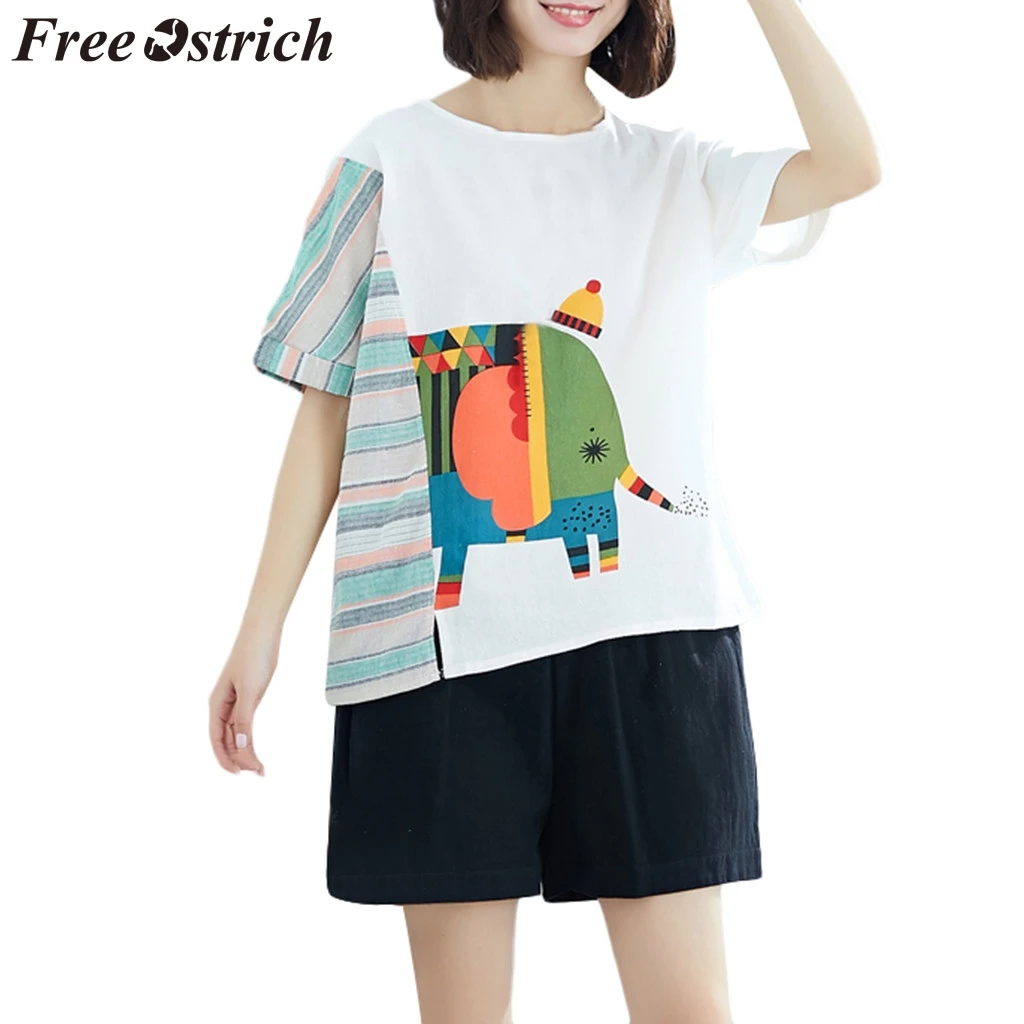 FREE OSTRICH Women Shirts National Style Literary Round Neck Short Sleeve Print Loose Honorable Elegant Summer Blouse Shirts
FREE OSTRICH Women Shirts National Style Literary Round Neck Short Sleeve Print Loose Honorable Elegant Summer Blouse Shirts