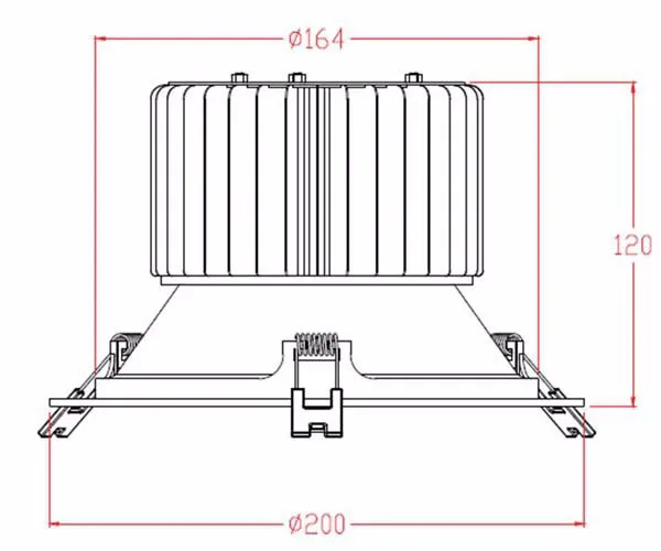 dimension of 80w downlight