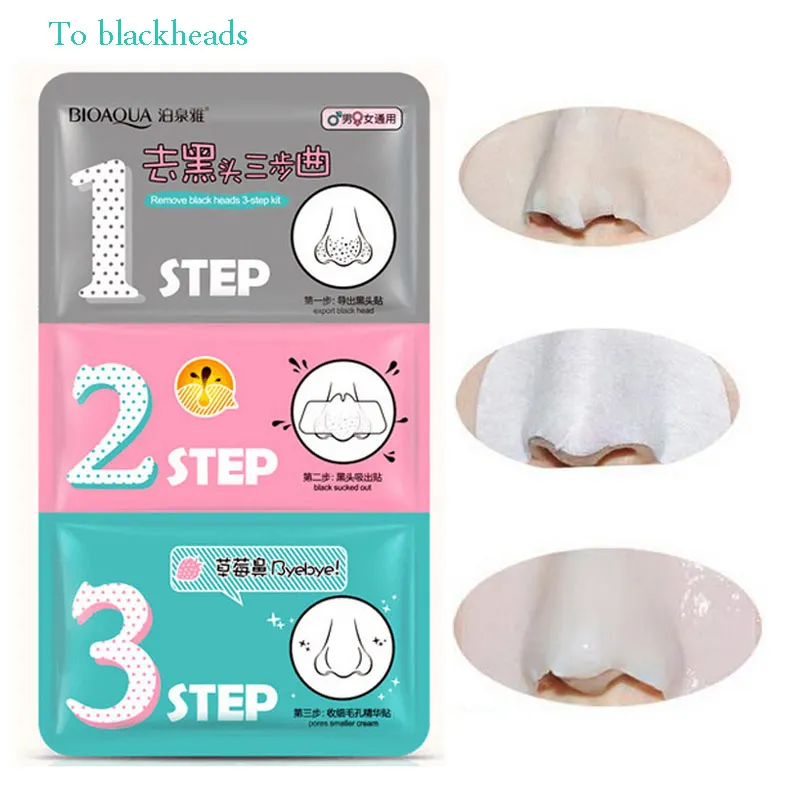 

2017 Sale Real Holika Pig Nose Mask Remove Blackhead Acne Remover Clear Black Head 3 Step Kit Beauty Clean Face Care Cosmetic