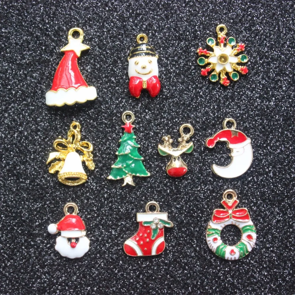 10PCS Gold Zinc Alloy Metal Enamel Mixed Christmas Tree Snowflake Charms Handmade Pendant DIY Necklace Beads Jewelry Findings
10PCS Gold Zinc Alloy Metal Enamel Mixed Christmas Tree Snowflake Charms Handmade Pendant DIY Necklace Beads Jewelry Findings
