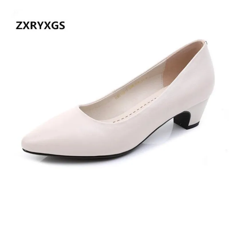 2019 New Spring Low-heeled Pointed Genuine Leather Shoes Women Shoes Professional Stewardess Fashion Casual Shoes Black Beige
2019 New Spring Low-heeled Pointed Genuine Leather Shoes Women Shoes Professional Stewardess Fashion Casual Shoes Black Beige