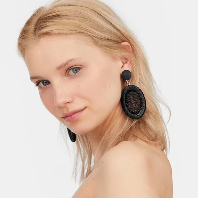 Bohemian Raffia Handmade Drop Earrings for Ladies ZA Knit Net Shape Ellipse Trendy Retro Women Earrings ET1147
Bohemian Raffia Handmade Drop Earrings for Ladies ZA Knit Net Shape Ellipse Trendy Retro Women Earrings ET1147