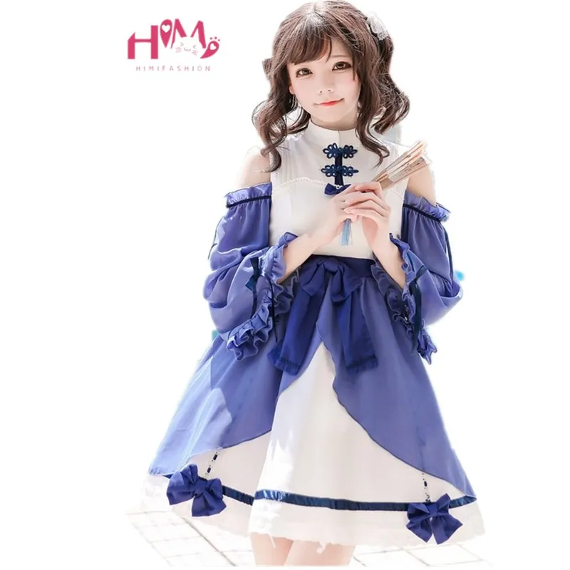 Autumn Japanese Kawaii Female Lace Fairy Dress Vintage Lolita Cosplay Ruffle Off Shoulder Chiffon White Purple Princess Dress
Autumn Japanese Kawaii Female Lace Fairy Dress Vintage Lolita Cosplay Ruffle Off Shoulder Chiffon White Purple Princess Dress