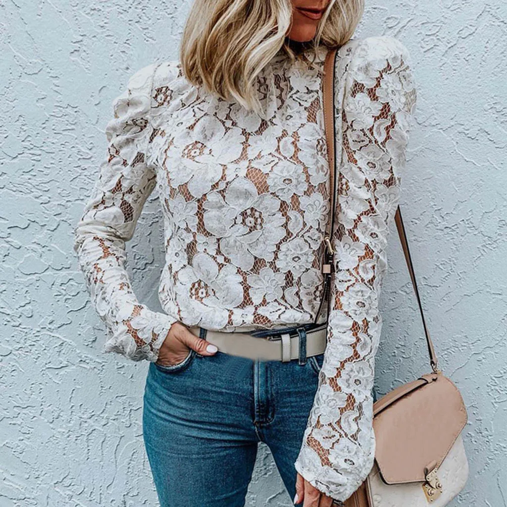Summer Autumn Fashion Lace Floral Hollow Out Blouse Ladies Casual Sexy O-Neck Top Female Women Long Sleeve Shirt Blusa Pullover
Summer Autumn Fashion Lace Floral Hollow Out Blouse Ladies Casual Sexy O-Neck Top Female Women Long Sleeve Shirt Blusa Pullover