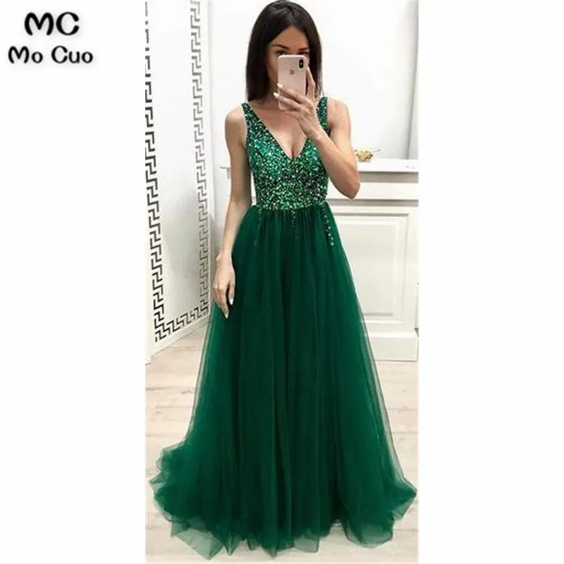 Green 2019 A-Line Prom Dress Long with Beaded V-Neck 8th Graduation Dress School Dance Dress Tulle Prom Dresses for women
Green 2019 A-Line Prom Dress Long with Beaded V-Neck 8th Graduation Dress School Dance Dress Tulle Prom Dresses for women