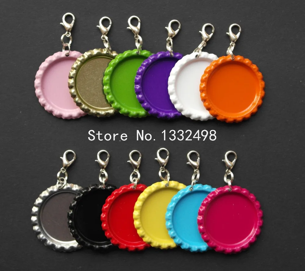 Wholesale Bottle Cap Flat Zipper Pulls Linerless Blank Crown Caps Flattened bottle caps with lobster clasps 12 Colors
Wholesale Bottle Cap Flat Zipper Pulls Linerless Blank Crown Caps Flattened bottle caps with lobster clasps 12 Colors