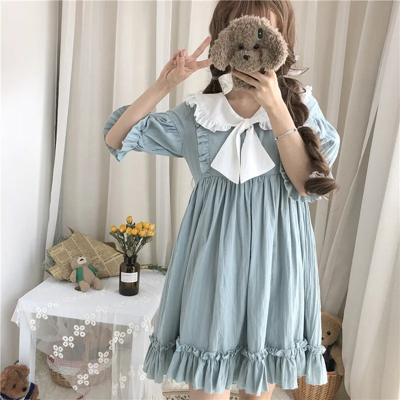 Japanese Harajuku Women Gothic Lolita Dress Cute Bow Lace Nun Cosplay Costume Kawaii Anime Party Mini Slim Dress
Japanese Harajuku Women Gothic Lolita Dress Cute Bow Lace Nun Cosplay Costume Kawaii Anime Party Mini Slim Dress