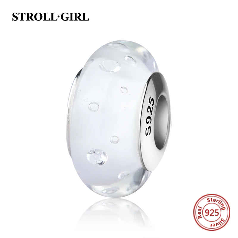StrollGirl sparkling Murano glass beads 925 silver white color diy charms fit original European charms bracelet women jewelry
StrollGirl sparkling Murano glass beads 925 silver white color diy charms fit original European charms bracelet women jewelry