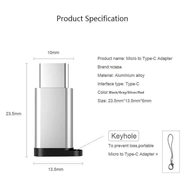 Micro usb female to USB C male adapter Compatibility Type C port devices charging and data transfering
Micro usb female to USB C male adapter Compatibility Type C port devices charging and data transfering