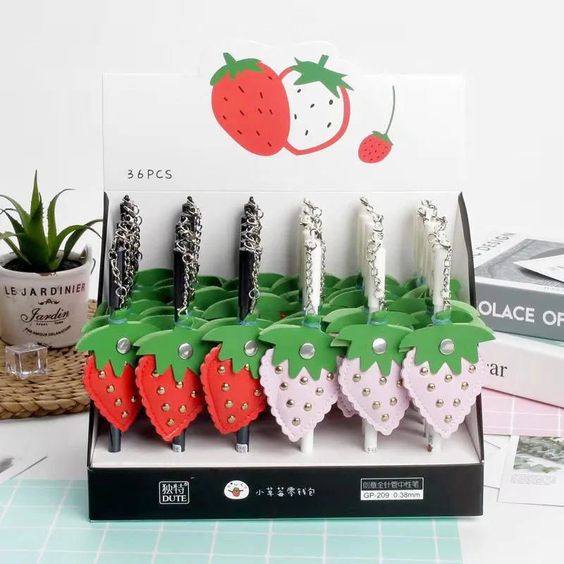 36pcs Gel Pens Kawaii Small Strawberry Pendant black Color gel-ink pen for writing Cute stationery office school supplies 0.5mm
36pcs Gel Pens Kawaii Small Strawberry Pendant black Color gel-ink pen for writing Cute stationery office school supplies 0.5mm
