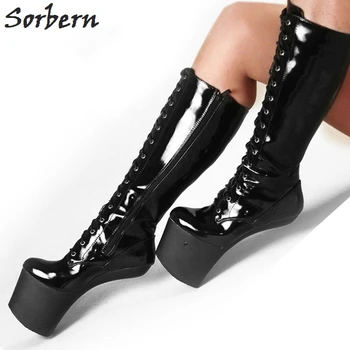 Sorbern Sexy Fetish Hoof Heels Platform Halloween Ballet Boots 2018 Woman Boots High Knee Lace Up Pointed Toe Woman Shoes
Sorbern Sexy Fetish Hoof Heels Platform Halloween Ballet Boots 2018 Woman Boots High Knee Lace Up Pointed Toe Woman Shoes