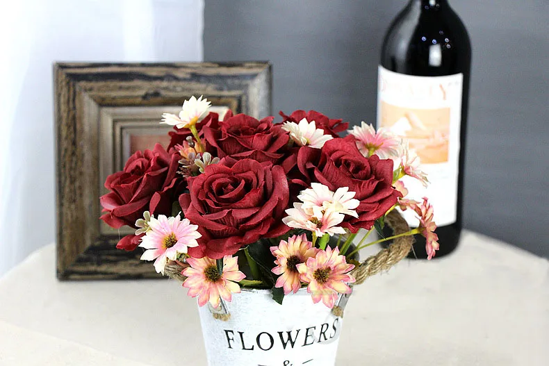 roses artificial flower bouquet wedding home decor (24)