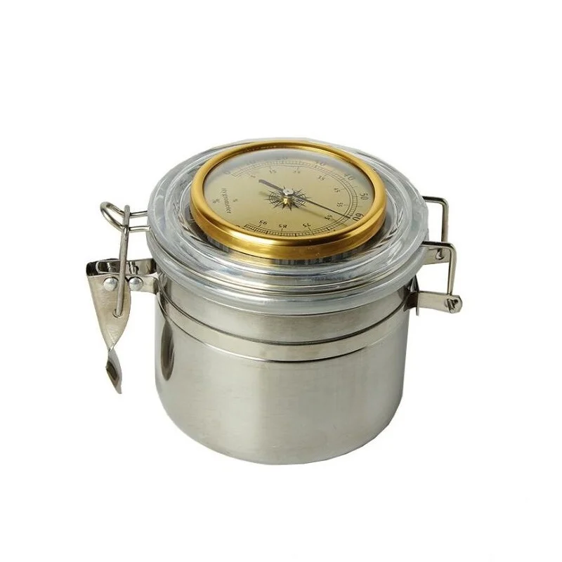 Stainless Steel Dry Herb Tobacco Container Airtight Jar Humidor with Hygrometer Odor Sealing Clear Arylic Lid Locking Clamp
Stainless Steel Dry Herb Tobacco Container Airtight Jar Humidor with Hygrometer Odor Sealing Clear Arylic Lid Locking Clamp