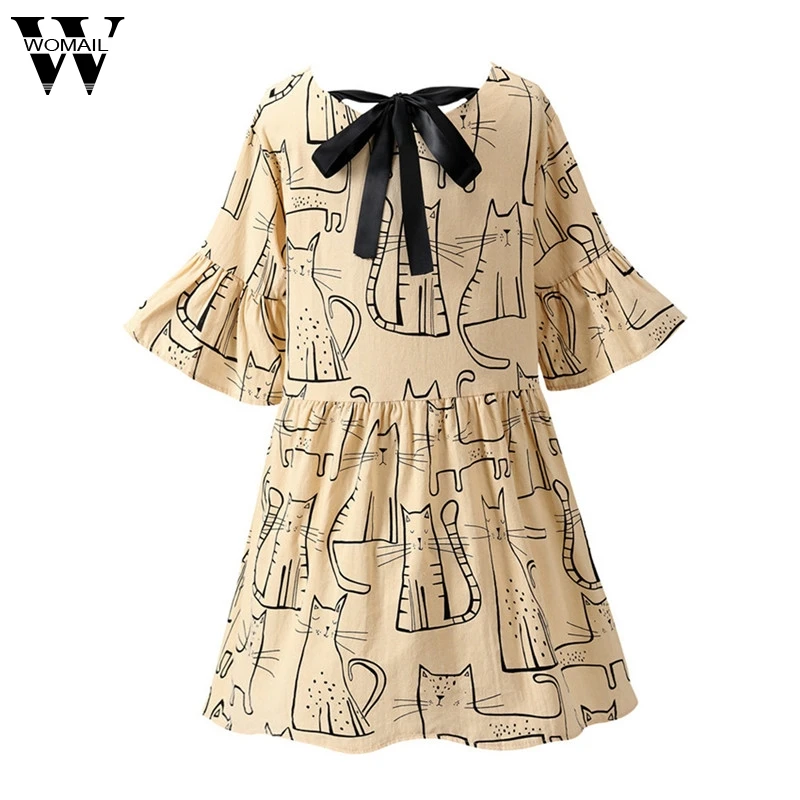 Womail Summer Dress Womens Fashion Casual Cotton And Linen O-Neck Cute Cat Print Dress For Ladies Dropship May22 Vestido
Womail Summer Dress Womens Fashion Casual Cotton And Linen O-Neck Cute Cat Print Dress For Ladies Dropship May22 Vestido
