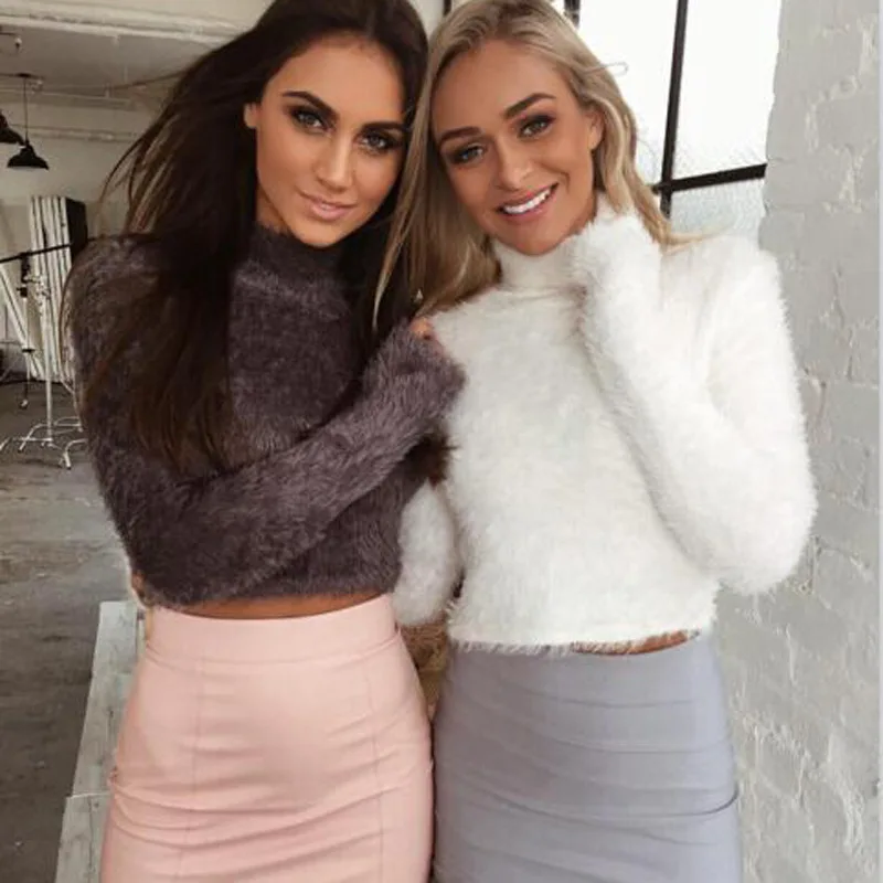 2018 New Autumn and Winter Women Wool Cropped Jumpers Fluffy Mohair Sweater Mujer Pullover Sweaters Crop Top Black Pink
2018 New Autumn and Winter Women Wool Cropped Jumpers Fluffy Mohair Sweater Mujer Pullover Sweaters Crop Top Black Pink