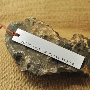 Latitude Longitude Bookmark, Hand Stamped alloy bookmark, Custom Coordinates, Wedding Anniversary Book Marker, Mens Gift
Latitude Longitude Bookmark, Hand Stamped alloy bookmark, Custom Coordinates, Wedding Anniversary Book Marker, Mens Gift