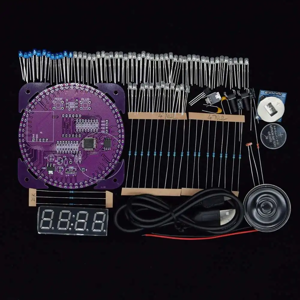 Fourth Generation DIY EC1838A DS1302 Light Control Rotation LED Electronic Clock Kit Rotating Electronic Timers
Fourth Generation DIY EC1838A DS1302 Light Control Rotation LED Electronic Clock Kit Rotating Electronic Timers