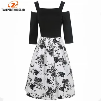 Women Vintage Way From Shoulder 3 /4 Sleeves Casual Floral One Line Party Midi Dress Robe Female Slash Neck Dresses Vestidos
Women Vintage Way From Shoulder 3 /4 Sleeves Casual Floral One Line Party Midi Dress Robe Female Slash Neck Dresses Vestidos