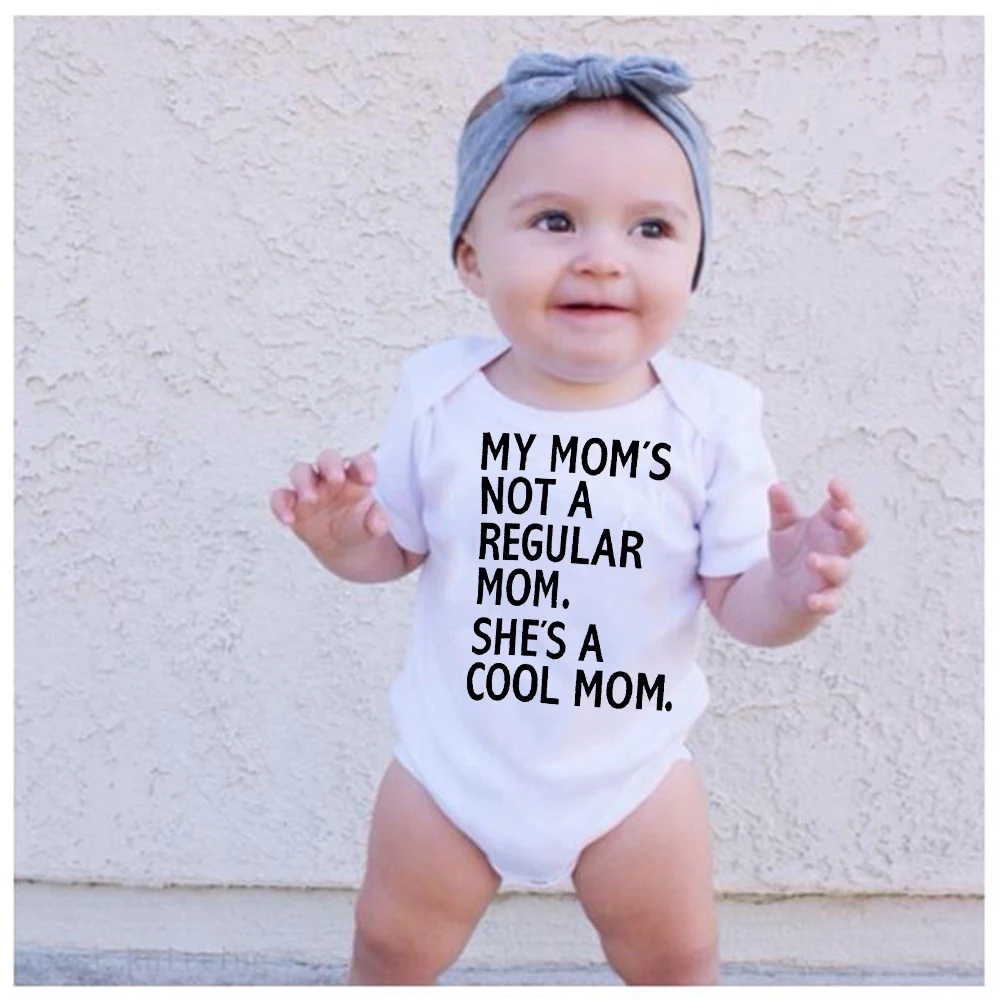 2019 Newborn Infant Baby Girls Boy Short Sleeve Funny My Mom's Not A Regular Mom She's A Cool Mom Letters Print Cotton Rompers
2019 Newborn Infant Baby Girls Boy Short Sleeve Funny My Mom's Not A Regular Mom She's A Cool Mom Letters Print Cotton Rompers