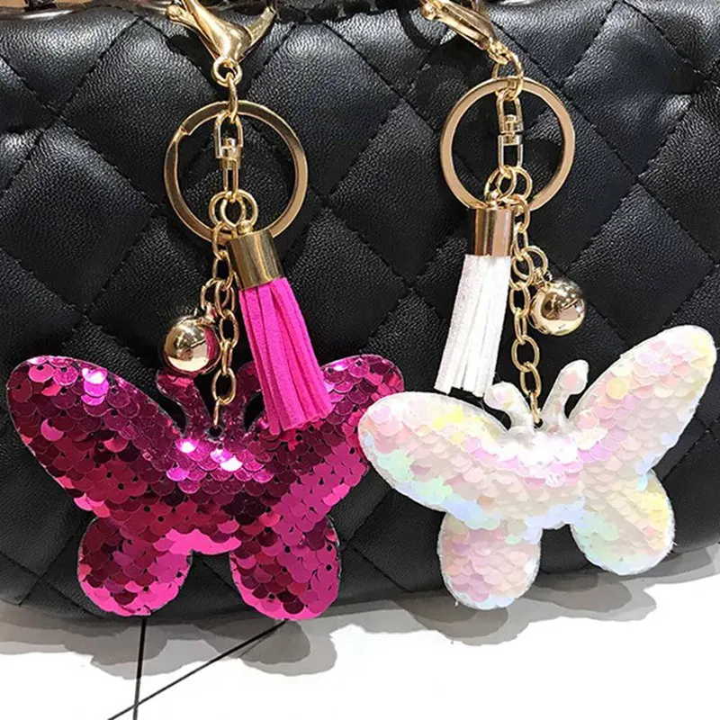 Fashion Colorful Sequin Small Butterfly Keychain Cartoon Bow Tassel Keychain Charms Pendants Keyring DIY Keychain
Fashion Colorful Sequin Small Butterfly Keychain Cartoon Bow Tassel Keychain Charms Pendants Keyring DIY Keychain