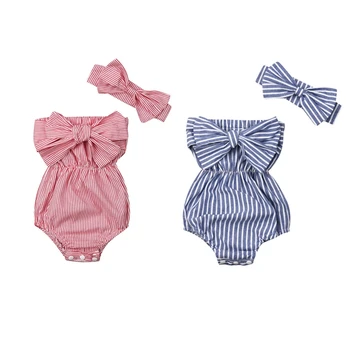 Newborn Baby Girl Bow Striped Romper Outfit Summer Clothes Toddler Kids Cotton Off Shoulder Playsuit Jumpsuit Headband Sunsuit
Newborn Baby Girl Bow Striped Romper Outfit Summer Clothes Toddler Kids Cotton Off Shoulder Playsuit Jumpsuit Headband Sunsuit