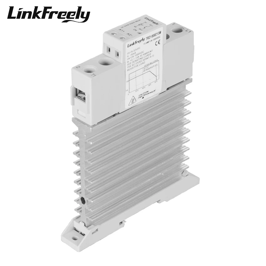 TRD1000D15M Smart Heat Sink Solid State Relays Din Rail SSR DC DC 15A 24-1000VDC Output 5V 12V 24V DC Input Voltage Relay Switch
TRD1000D15M Smart Heat Sink Solid State Relays Din Rail SSR DC DC 15A 24-1000VDC Output 5V 12V 24V DC Input Voltage Relay Switch
