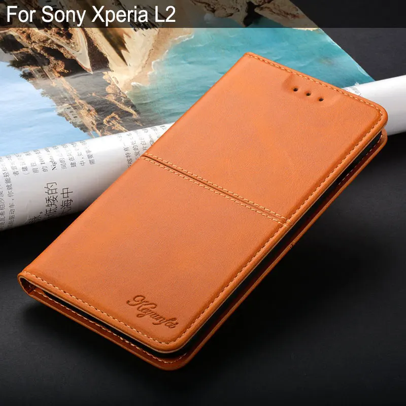 Роскошный винтажный кожаный флип-чехол для Sony Xperia L2 чехол с подставкой и
