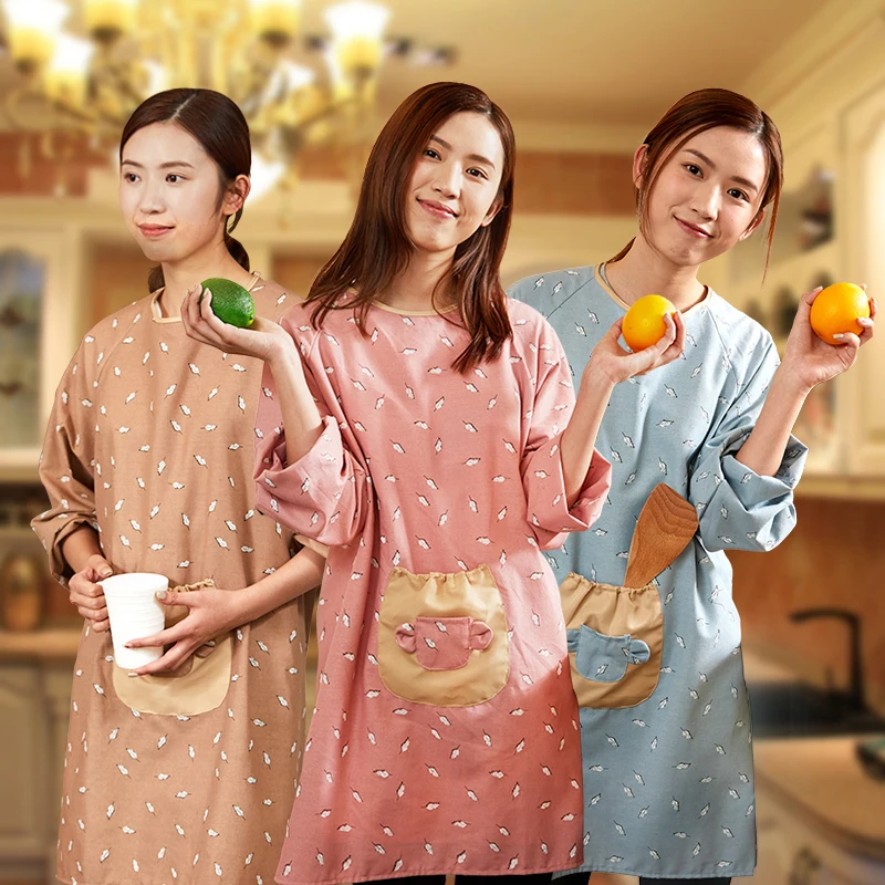 Han edition fashion apron long-sleeved gown adult kitchen apron waterproof and oil aprons that occupy the home for woman
Han edition fashion apron long-sleeved gown adult kitchen apron waterproof and oil aprons that occupy the home for woman