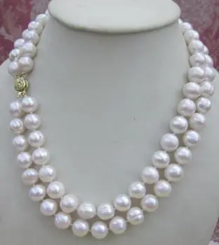 Double strands 11-12mm natural south sea white pearl necklace 18 14k/20
Double strands 11-12mm natural south sea white pearl necklace 18 14k/20