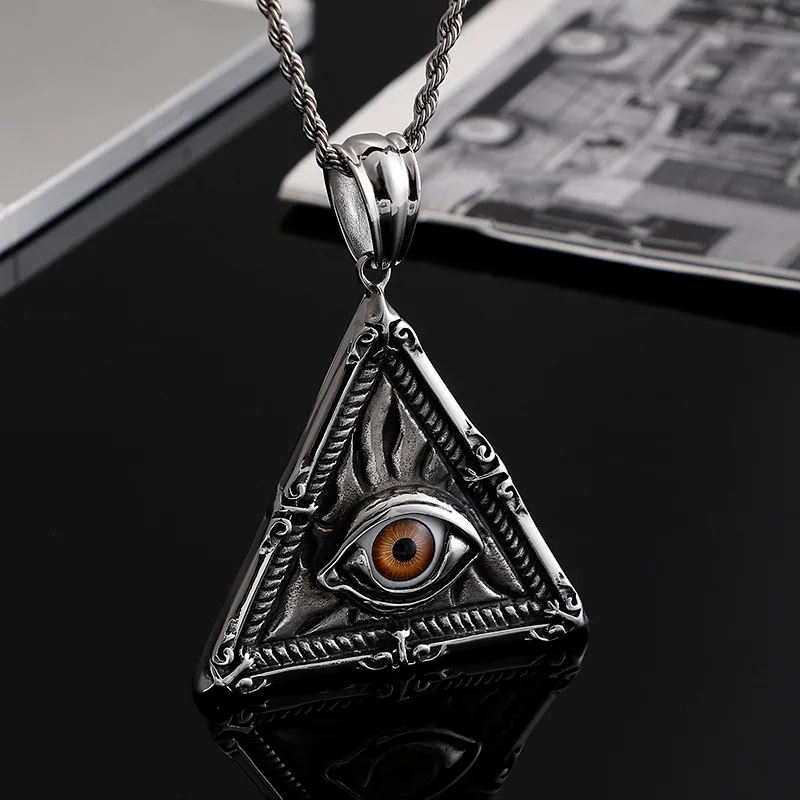 Stainless Steel Triangle Pendant Horus Eye Retro Punk Titanium Steel Pendant Personality Jewelry
Stainless Steel Triangle Pendant Horus Eye Retro Punk Titanium Steel Pendant Personality Jewelry
