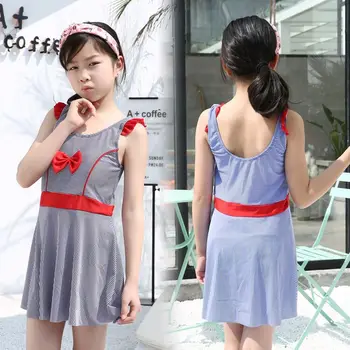 Girl's Swimsuits For Teenagers One Piece Short Dress Striped Swimwear Bathing suits Beach Wear Teenager Children kinder badpak 
Girl's Swimsuits For Teenagers One Piece Short Dress Striped Swimwear Bathing suits Beach Wear Teenager Children kinder badpak