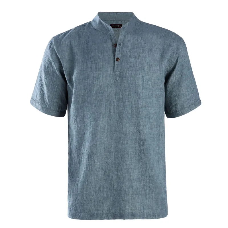 JeeToo Fashion Spring Summer Mens Shirt Short Stand Collar Single Breasted Tops Solid Cotton Masculina Top Linen Casual Shirt
JeeToo Fashion Spring Summer Mens Shirt Short Stand Collar Single Breasted Tops Solid Cotton Masculina Top Linen Casual Shirt