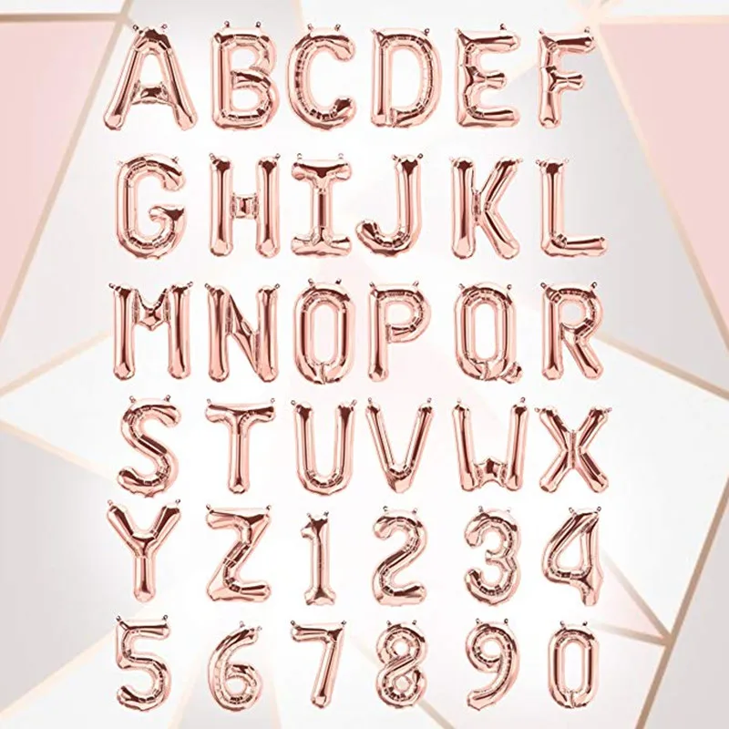 1pcs rose gold New 16inch letter Balloons A-Z letter Foil Balloons Brithday Party Decorations Kids gift Helium Air Balloon
1pcs rose gold New 16inch letter Balloons A-Z letter Foil Balloons Brithday Party Decorations Kids gift Helium Air Balloon