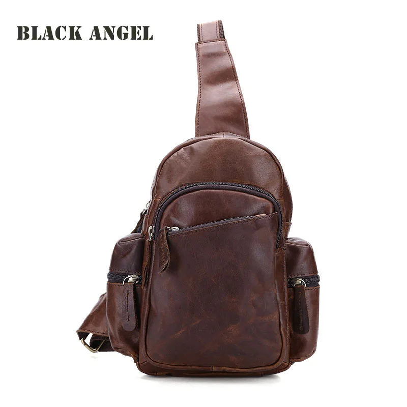 BLACK ANGEL Vintage Genuine Leather cowhide men chest pack small crossbody bag Sling Single shoulder bags Male
BLACK ANGEL Vintage Genuine Leather cowhide men chest pack small crossbody bag Sling Single shoulder bags Male