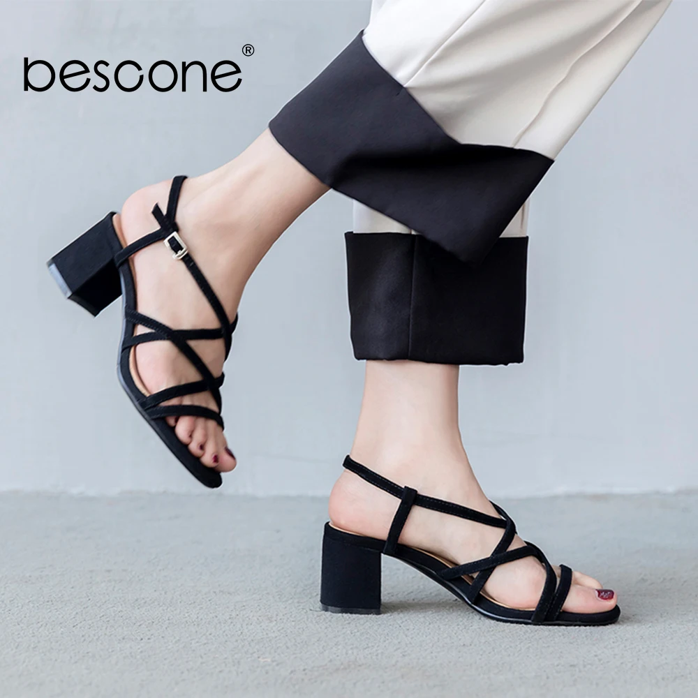 BESCONE Brand Sandals High Quality Soft Kid Suede Rome Style Lady Sandals Comfortable Square Heel Buckle Strap Shoes Woman BO122
BESCONE Brand Sandals High Quality Soft Kid Suede Rome Style Lady Sandals Comfortable Square Heel Buckle Strap Shoes Woman BO122