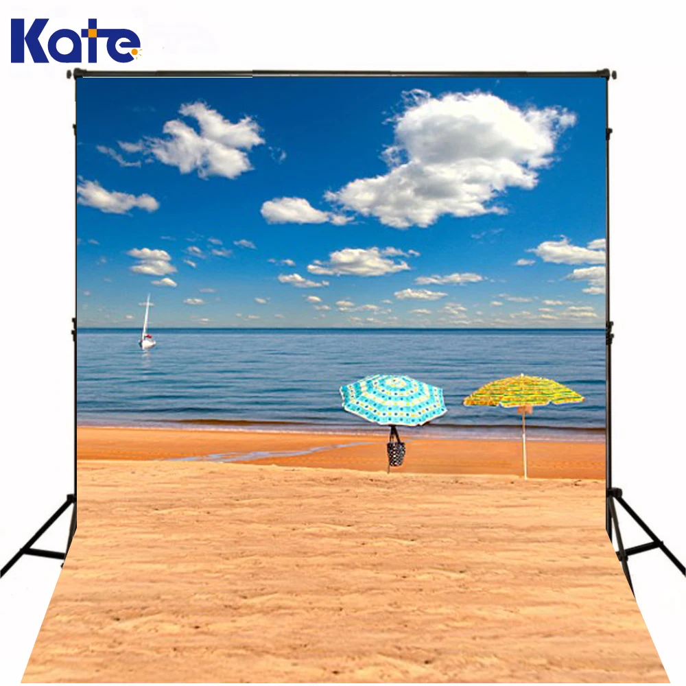 

300Cm*200Cm(About 10Ft*6.5Ft) Fundo Seaside Beach Umbrellas3D Baby Photography Backdrop Background Lk 1895