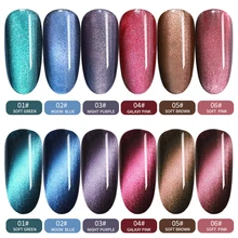 5D 6 couleurs Gel pour les yeux de chat 5ml Gel magnétique vernis UV vernis effet Jade ciel étoilé Base noire colle à ongles nécessaire(China)