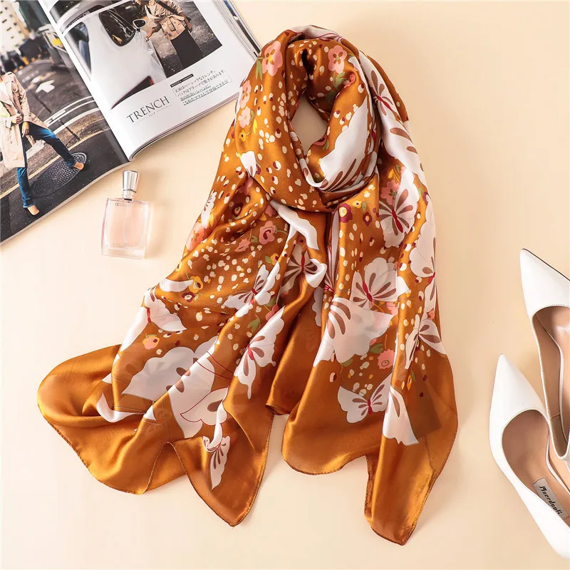 New 100%Pure Silk Scarf Women Luxury Brand Butterfly Print Foulard Female Summer Beach Shawl Soft Long Bandana Plus Size 2018
New 100%Pure Silk Scarf Women Luxury Brand Butterfly Print Foulard Female Summer Beach Shawl Soft Long Bandana Plus Size 2018