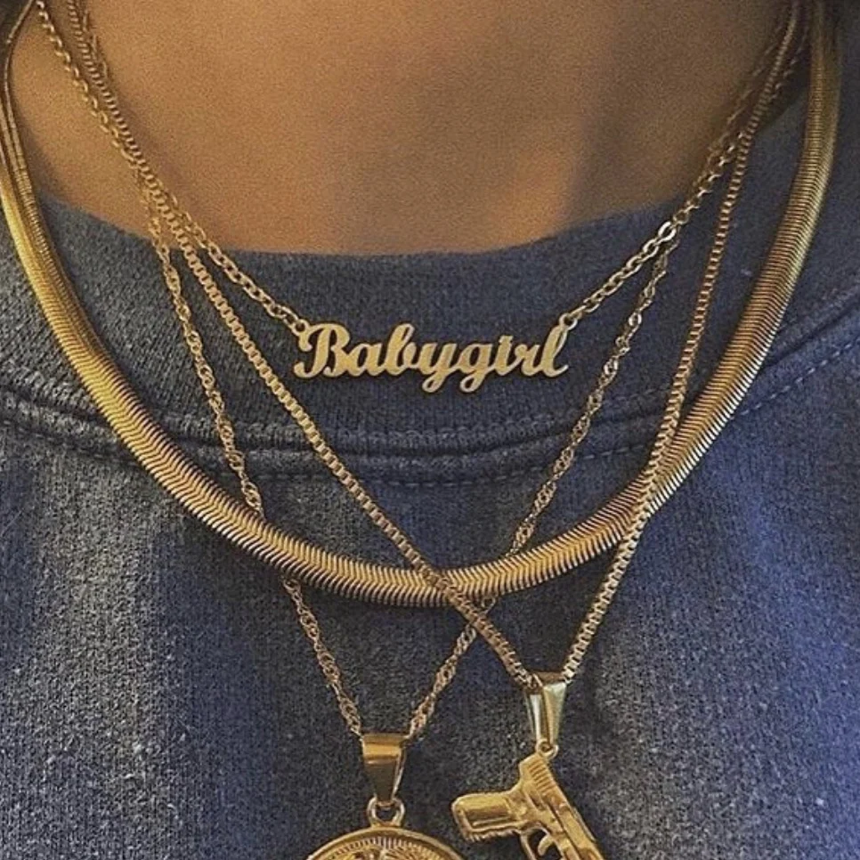 Customized Personalized Name Necklace Gold Pendant Monogram Nameplate Choker Necklace Jewelry For Women Gift
Customized Personalized Name Necklace Gold Pendant Monogram Nameplate Choker Necklace Jewelry For Women Gift