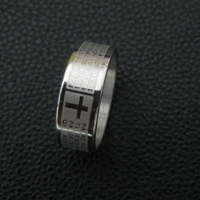 NEW Fashion Punk Jewelry Men Stainless Steel Bible Lord's Prayer Cross Ring male Finger Rings Size 8, 9, 10, 11
NEW Fashion Punk Jewelry Men Stainless Steel Bible Lord's Prayer Cross Ring male Finger Rings Size 8, 9, 10, 11