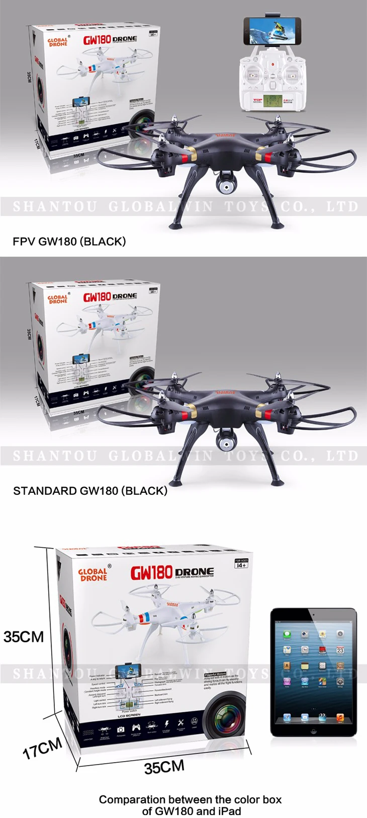 12-Global Drone GW180 RC Drone Professional Altitude Hold Quadcopter Can Carry 4K Camera Drones with Camera HD VS SYMA X8 X8G