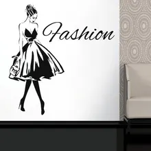 Wall-Decal Vinyl Sticker Murals Window-Store Girl Design with High-Heel Clothing Boutique