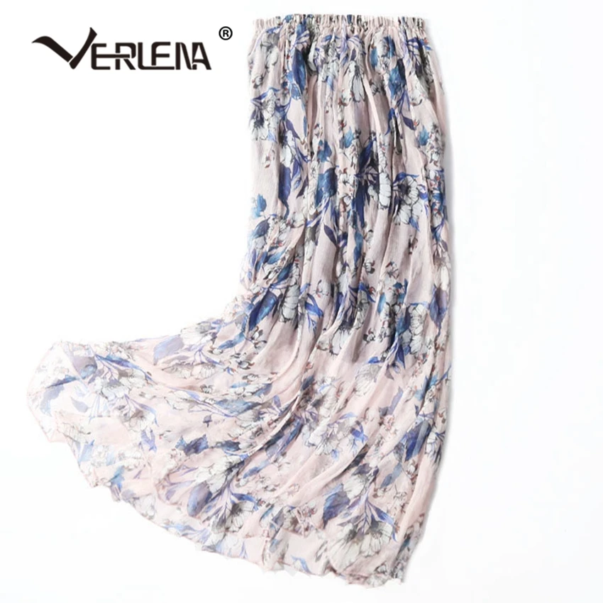 Floral Printed Boho Vintage 95% Silk Women Long Skirt VERLENA 2019 New Elastic Waist A-Line High Waist Sweet Summer Skirts Lined
Floral Printed Boho Vintage 95% Silk Women Long Skirt VERLENA 2019 New Elastic Waist A-Line High Waist Sweet Summer Skirts Lined