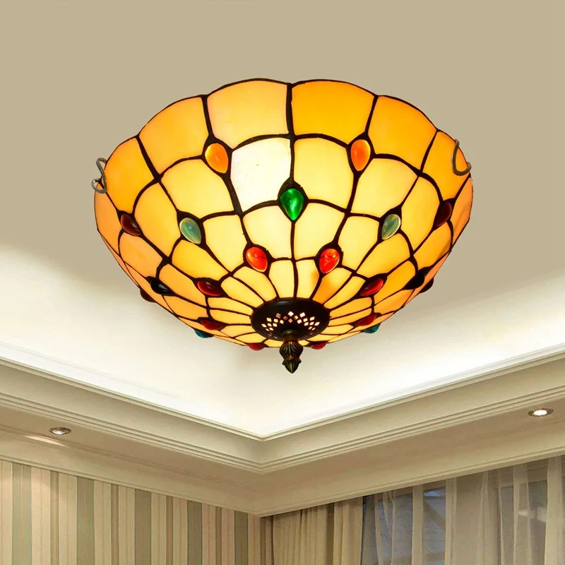 European Mediterranean retro Tiffany coloured glass aisle Gallery balcony hall bedroom ceiling lamp 30CM
European Mediterranean retro Tiffany coloured glass aisle Gallery balcony hall bedroom ceiling lamp 30CM