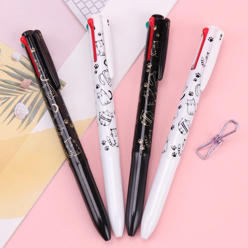 4 In 1 Four Color Black White Cat Multicolor Press Ball Ballpoint Pen Fixed Creative Mark Office School Supplies
4 In 1 Four Color Black White Cat Multicolor Press Ball Ballpoint Pen Fixed Creative Mark Office School Supplies
