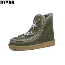 RYVBA woman suede genuine leather snow boots women winter shearling warm fur ankle boots 2018 womens flats ladies flat shoes
RYVBA woman suede genuine leather snow boots women winter shearling warm fur ankle boots 2018 womens flats ladies flat shoes