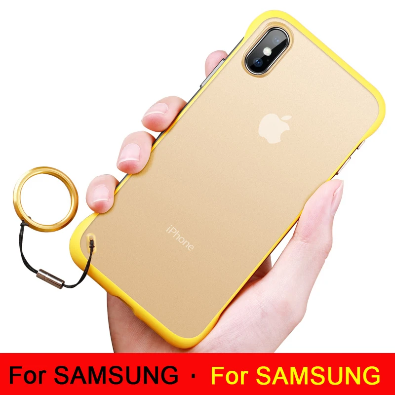 Frameless Transparent Matte Hard Phone Case for Samsung NOTE10 plus Case Clear for Galaxy S10 plus S10 5G Cover With Finger Ring
Frameless Transparent Matte Hard Phone Case for Samsung NOTE10 plus Case Clear for Galaxy S10 plus S10 5G Cover With Finger Ring