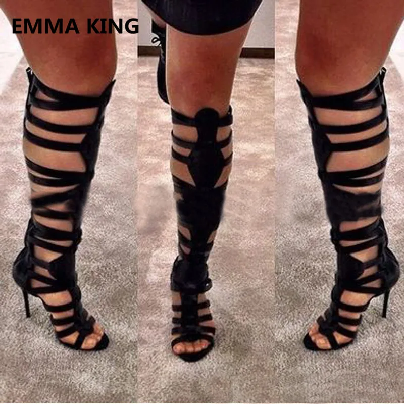 2019 Women Summer Knee High Gladiator Sandals Boots Open Toe Cut-Out Sexy Ladies Party High Heels Shoes Woman Black Roman Sandal
2019 Women Summer Knee High Gladiator Sandals Boots Open Toe Cut-Out Sexy Ladies Party High Heels Shoes Woman Black Roman Sandal