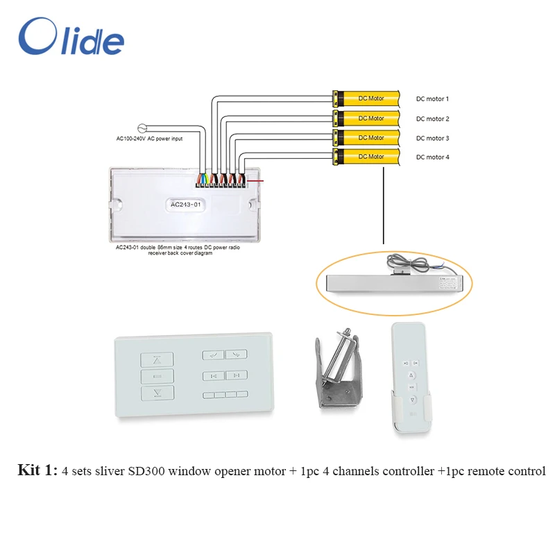 Olide Skylight/Roof Automatic Window Opener,4 Channels Controller With 4 Window Closer Device
Olide Skylight/Roof Automatic Window Opener,4 Channels Controller With 4 Window Closer Device